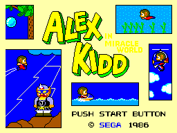 Alex Kidd: The Lost Stars title screen for Sega Mark III